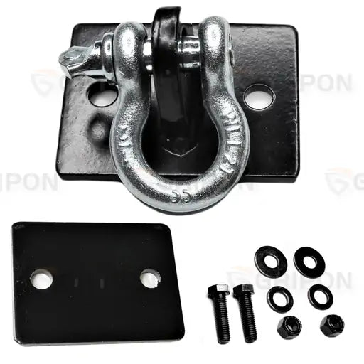 Clevis Mount with Backer Plate - Accepts 1/2in Shackle (Full Black)